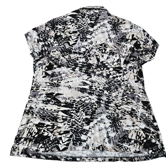 Gloria Vanderbilt Womens Blouse Multicolor Size XL Stretch Short Sleeve Pullover - Picture 2 of 12